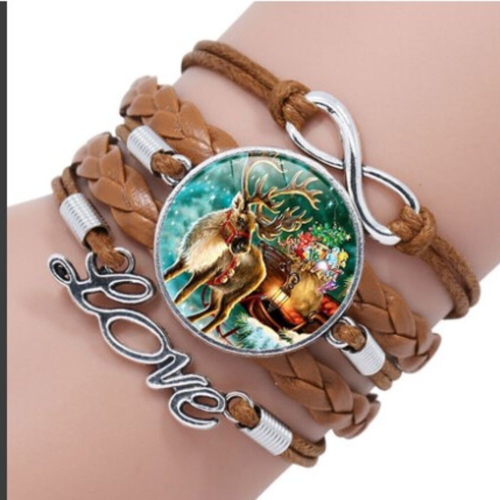 Reindeer Holiday Wrap  Bracelet